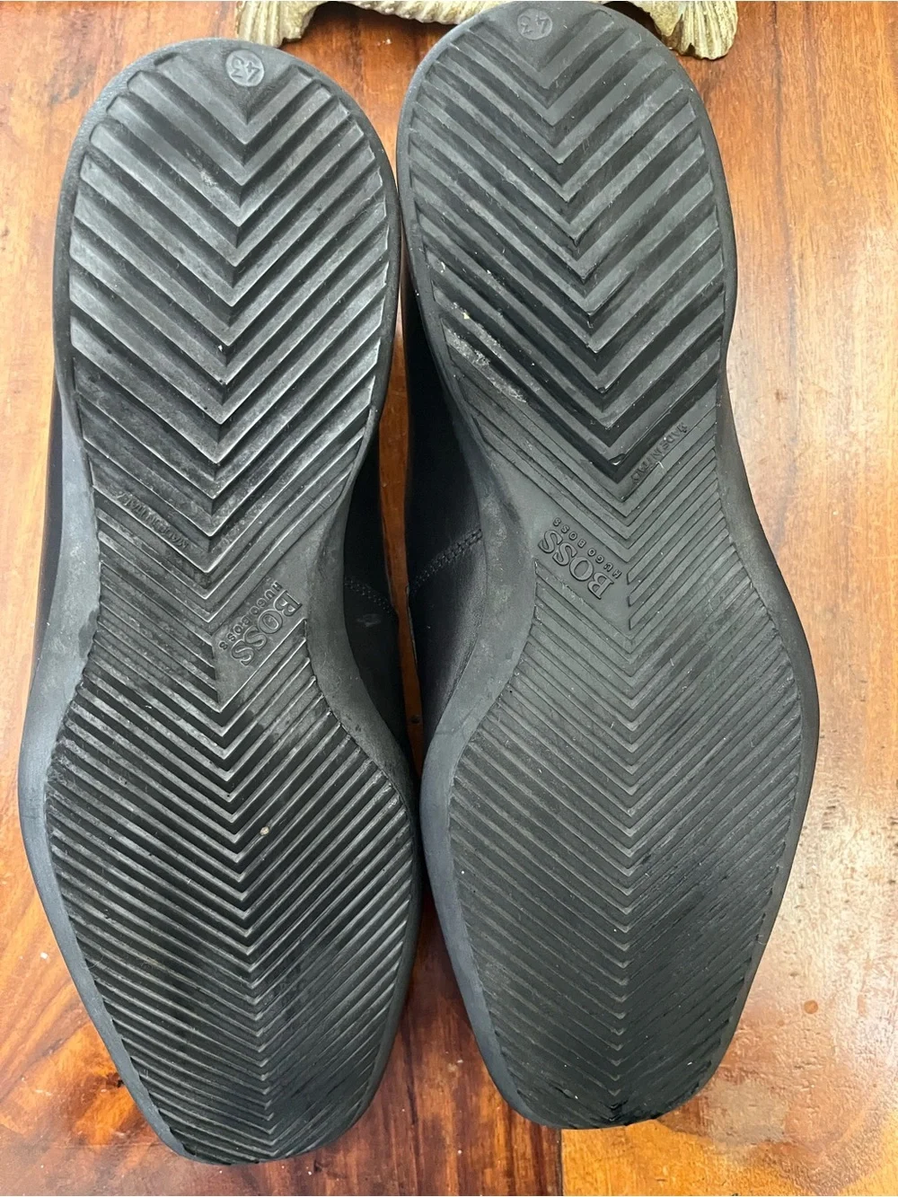 BOSS Black Leather Slip-On Loafers